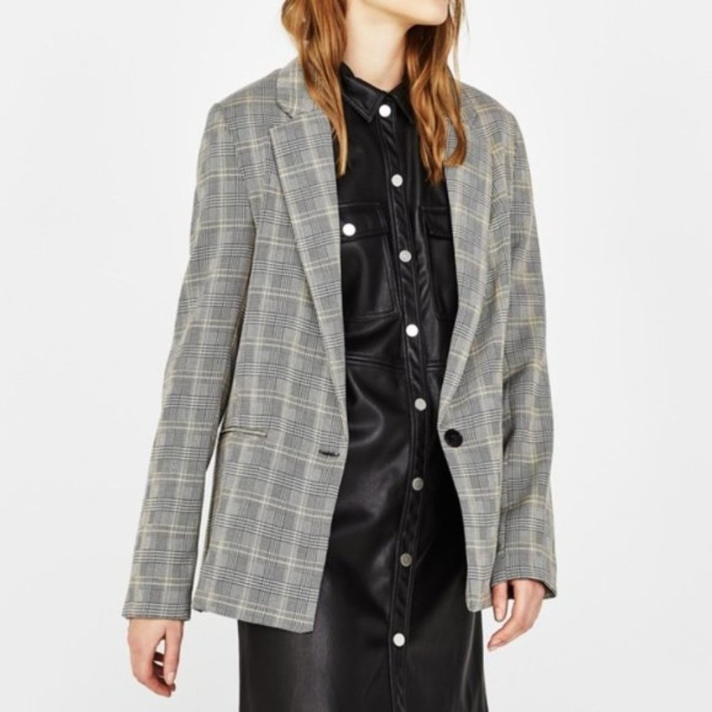 Bershka Plaid Blazer